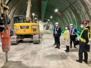 トンネル掘削現場の視察